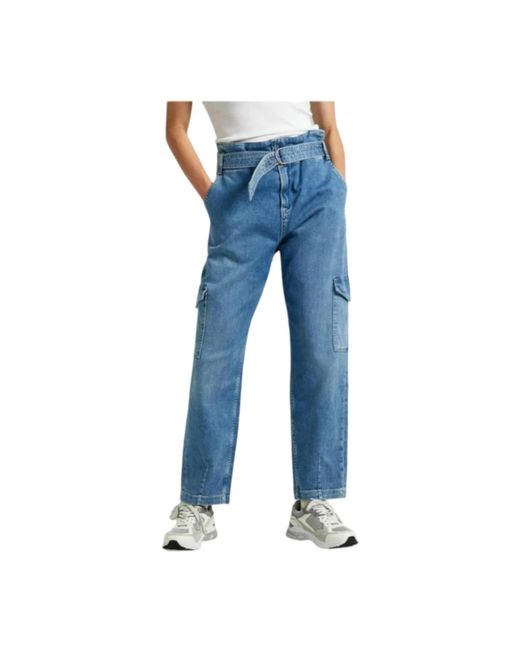Pepe Jeans Blue Blaue utility tapered jeans