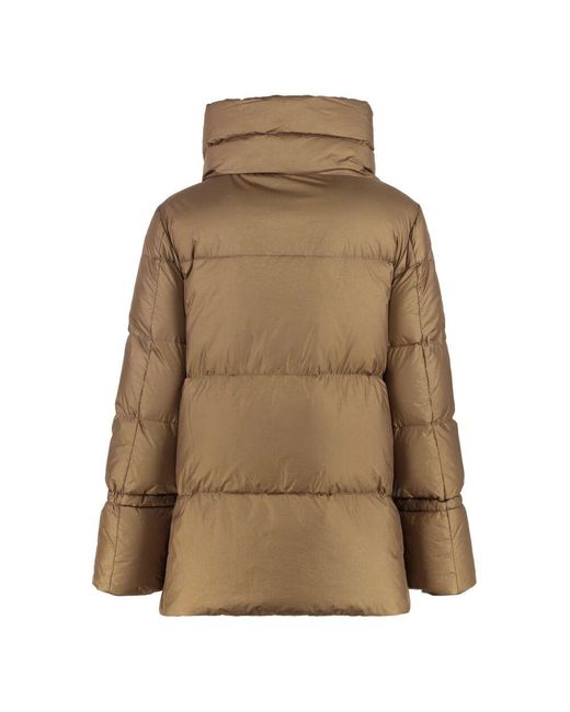 Moorer Brown Kurze Daunenjacke Mit Seitentaschen