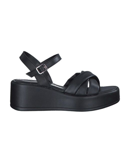 Marco Tozzi Black Flat Sandals