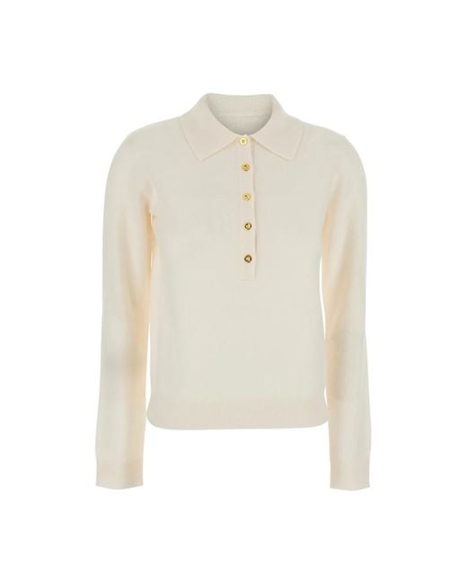 Elisabetta Franchi White Round-Neck Knitwear