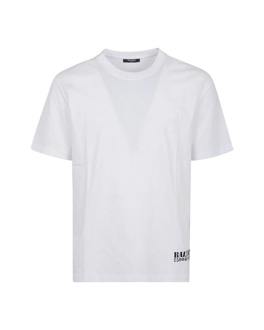 Balmain Weißes T-Shirt Mit Logodruck in White für Herren