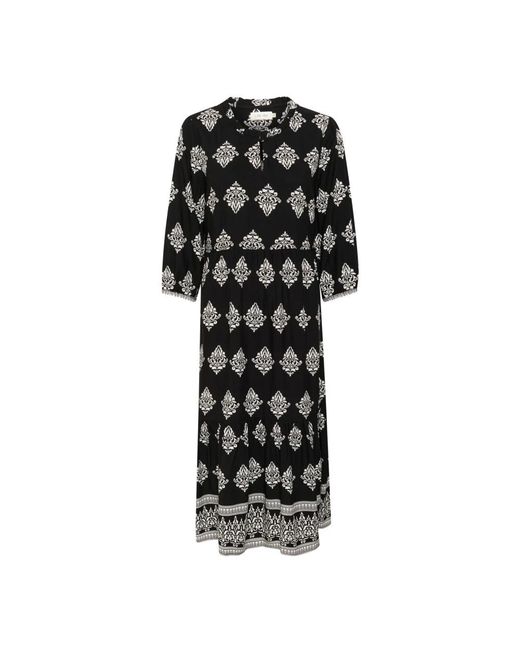 Midi Dresses Cream de color Black