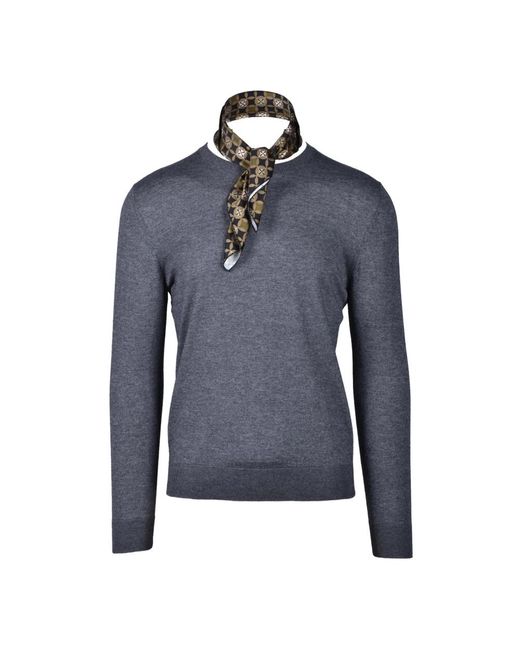 Wild Cashmere Blue Round-Neck Knitwear for men