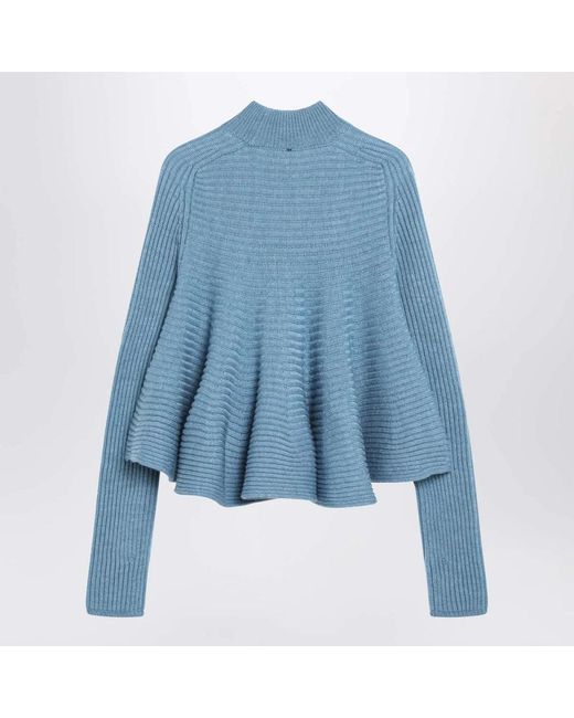 Sportmax Blue Baby-Doll Knit Top