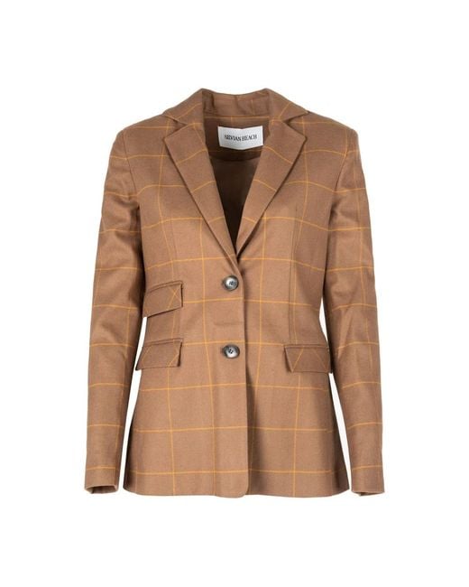 Silvian Heach Brown Karierte Sportjacke