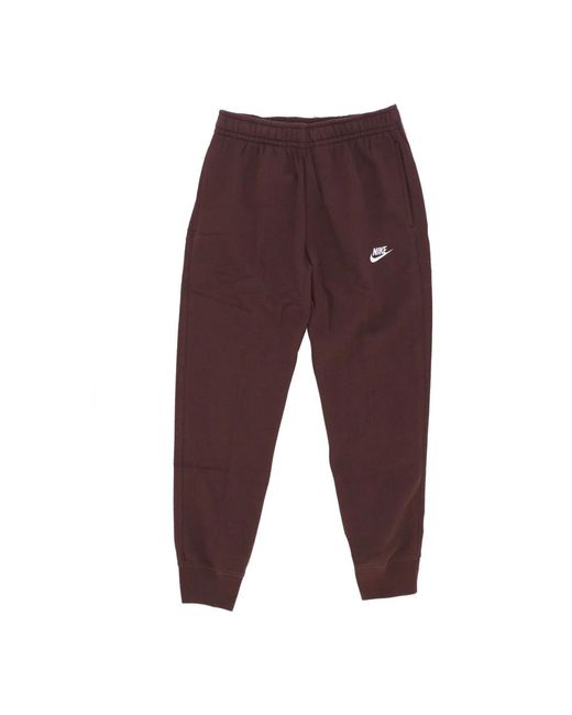 Nike Fitness ,Bruin ,Katoen Fleece Joggingbroek in het Purple voor heren
