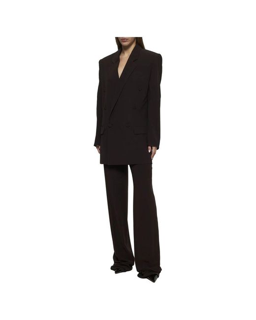 Wide Trousers Saint Laurent de color Black