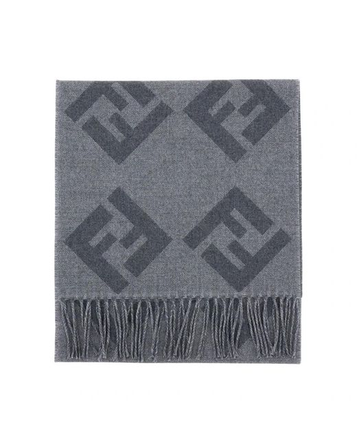 Fendi Gray Winter Scarves for men