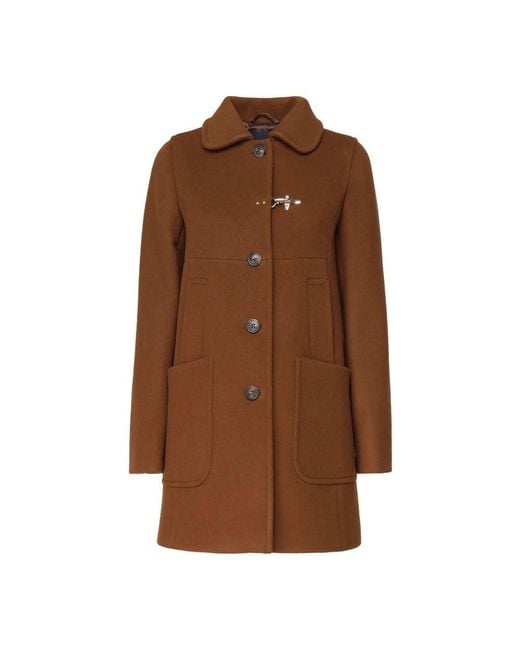 Fay Brown Single-Breasted Coats