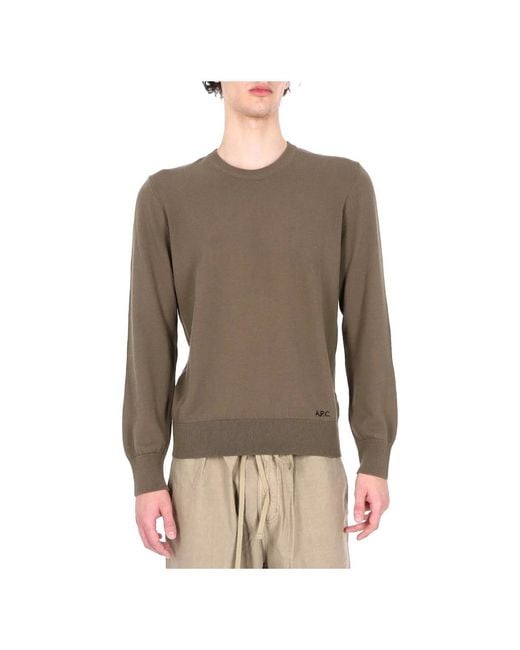 A.P.C. Brown Round-Neck Knitwear for men
