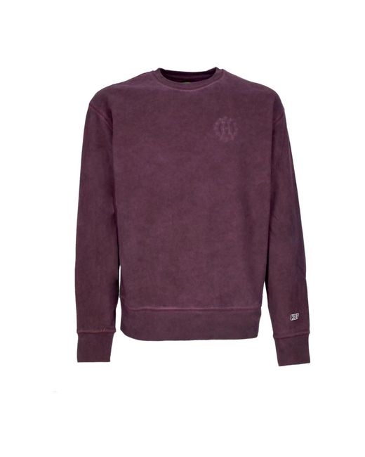 Huf Hoodies & Sweatvesten ,Rood ,Katoen Galaxies Faded Crewneck Sweatshirt Wine in het Purple voor heren