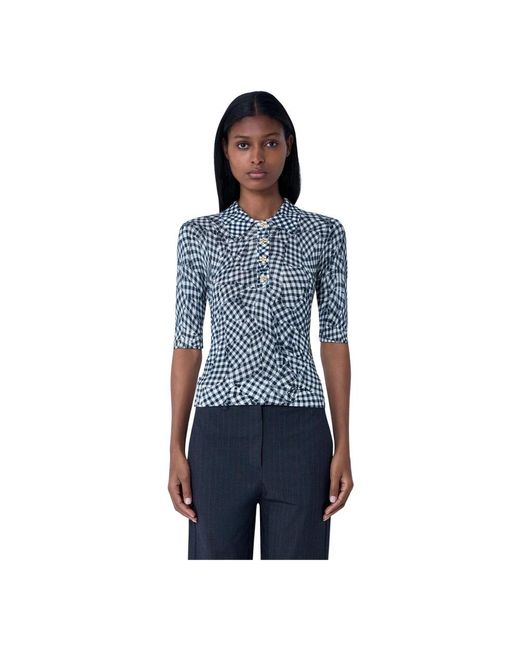 Ganni Blue Polo Shirts