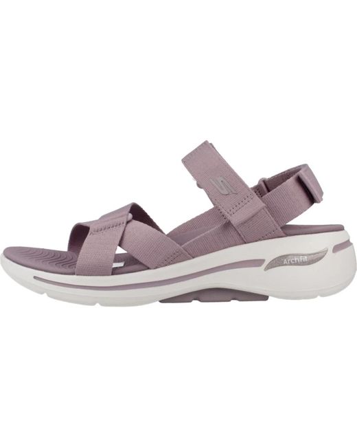 Comode sandali piatti di Skechers in Purple