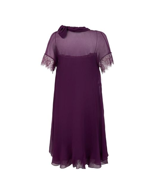 Alberta Ferretti Purple Short Dresses
