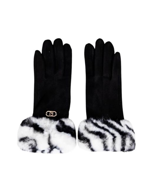 Liu Jo Black Schwarze Polyester Winterhandschuhe