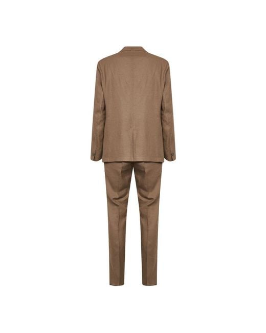Hevò Brown Single Breasted Suits for men