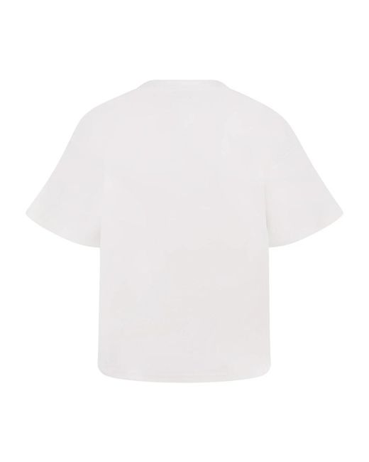 Alaïa Tops ,Wit ,Katoen Boxy Fit T-Shirt in het White