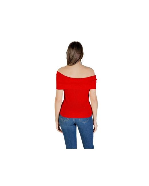 ONLY Rode Polyester Gebreide Trui in het Red