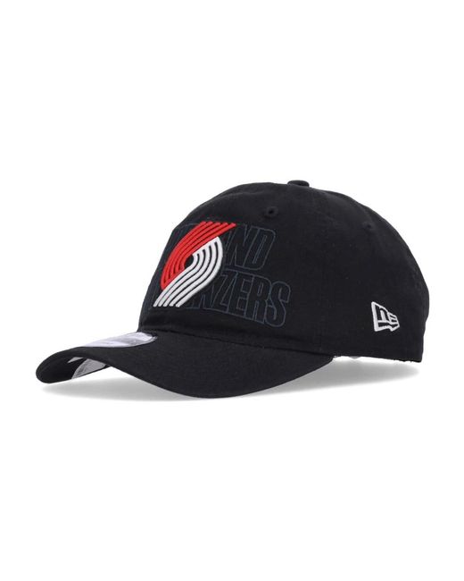 KTZ Accessoires ,Zwart ,Katoen Portland Trail Blazers Gebogen Klep Pet in het Blue