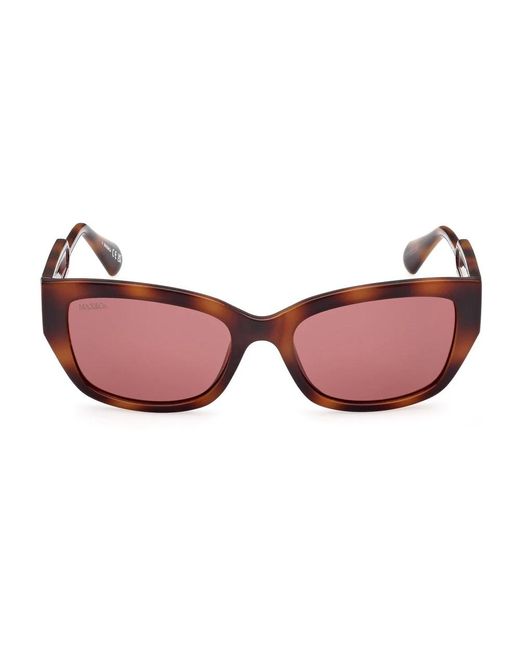 MAX&Co. Red Burgunder quadratische sonnenbrille