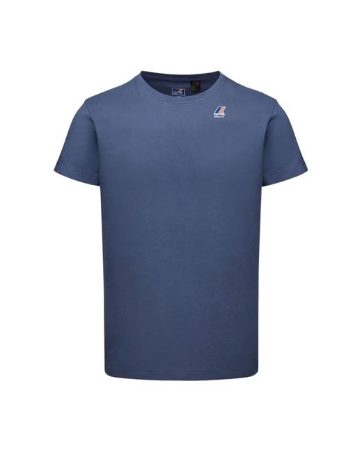K-Way T-shirts,knitwear,jersey baumwoll t-shirt mit bedrucktem logo,klassische wasserdichte jacke,polo shirt kollektion in Blue für Herren
