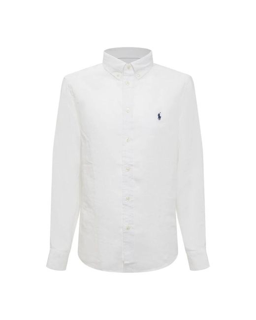 Ralph Lauren Weiße langarmhemd mit knöpfen in White für Herren