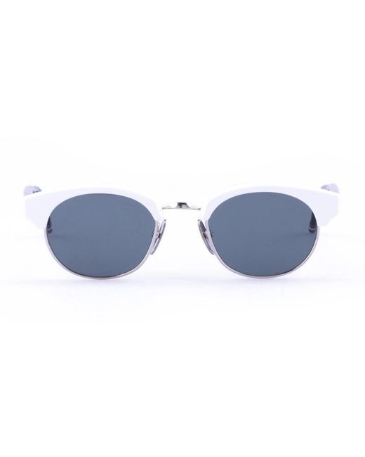 Thom Browne Accessoires ,Zwart ,Ovale Zonnebril in het Blue voor heren