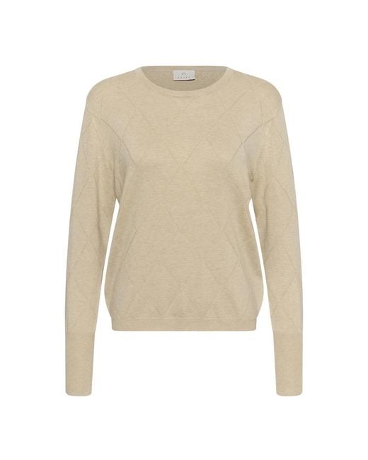 Kaffe Natural Rundhals-Strickpullover