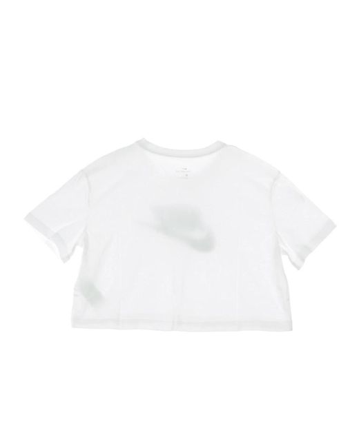 Nike Fitness ,Wit ,Katoen Crop Icon Tee T-Shirt Met Korte Mouwen in het White