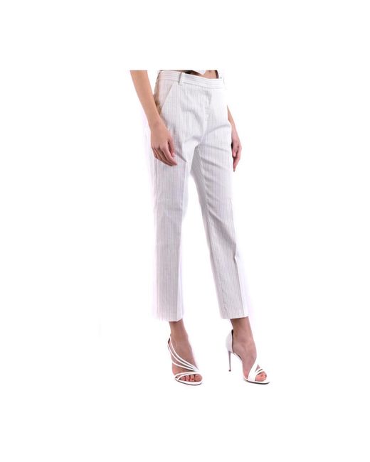 Pinko White Cropped Trousers