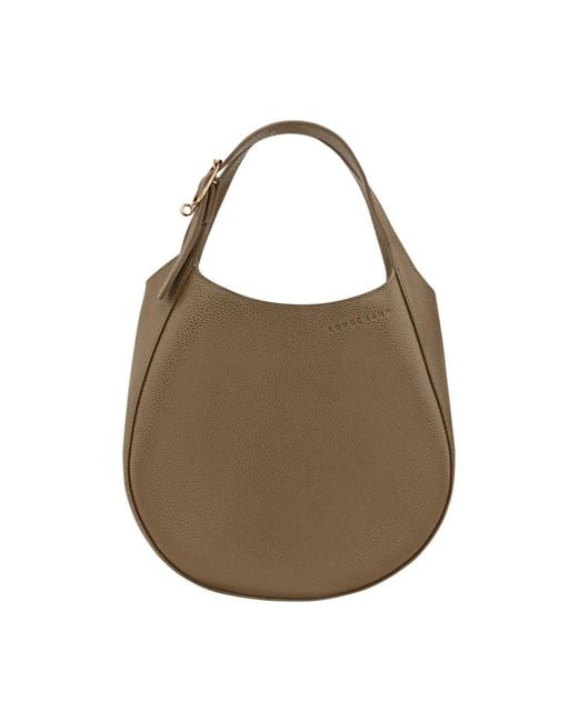 Longchamp Brown Braune Kleine Handtasche Mit Logo-Schriftzug