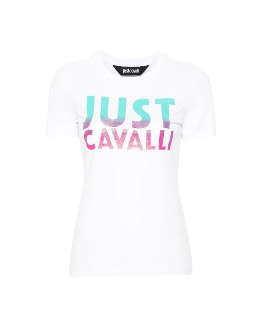 Just Cavalli White Grafische t-shirts und polos