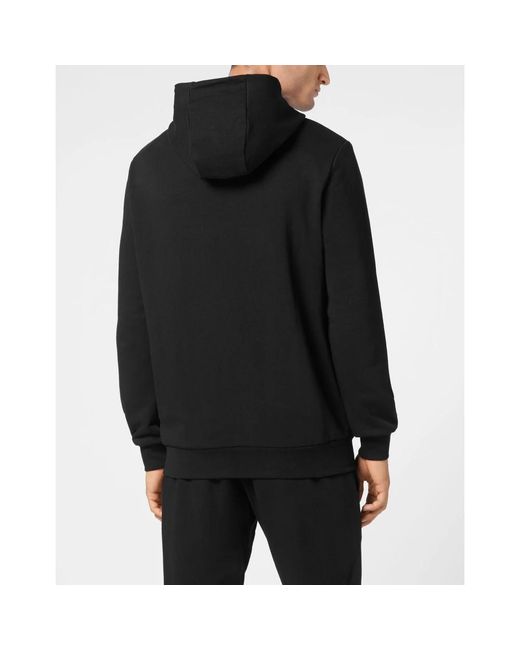 Philipp Plein Hoodies & Sweatvesten ,Zwart ,Katoen Hooded Sweatjacket Iconic in het Black voor heren