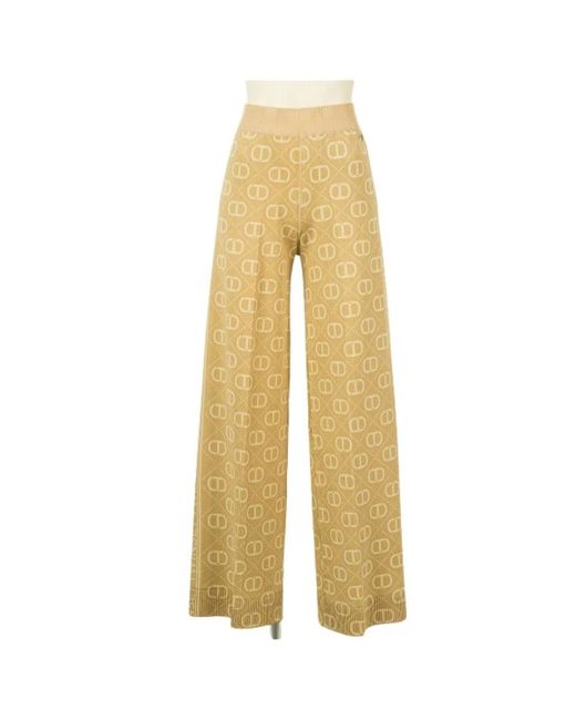 Twinset Yellow Wide Trousers