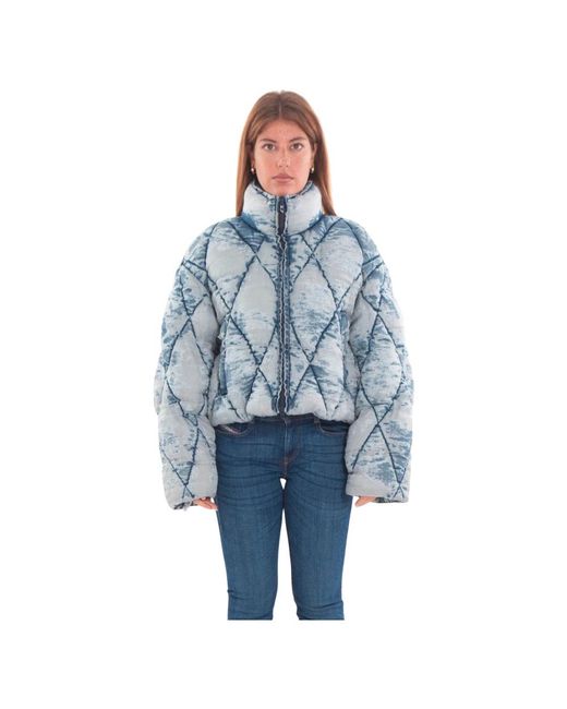 DIESEL Blue W-Histel Gesteppte Denim Pufferjacke