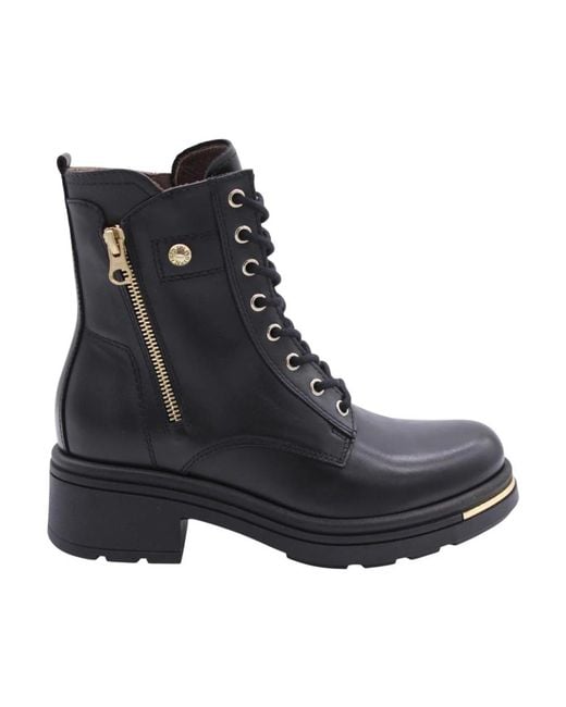 Nero Giardini Black Lace-Up Boots