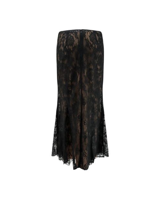 Self-Portrait Lace Midi Rok in het Black