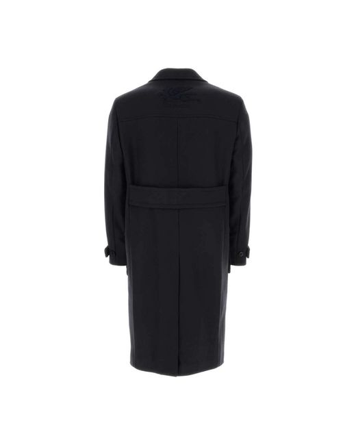 Etro Black Single-Breasted Coats for men