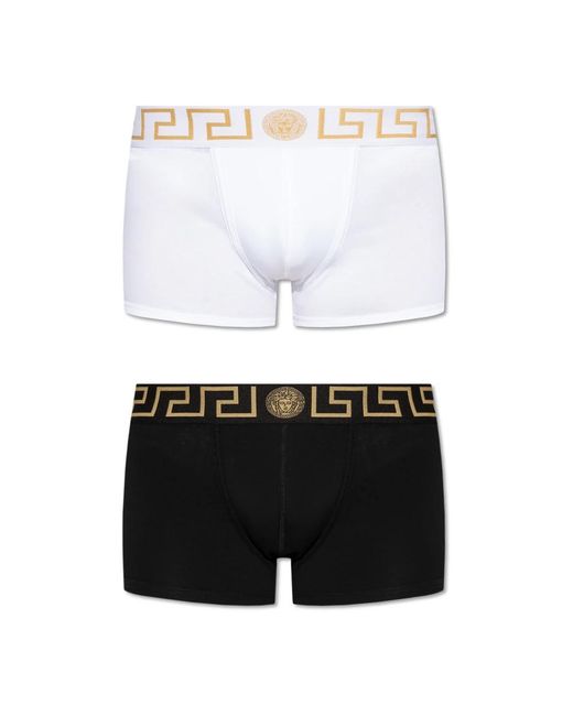 Versace Ondergoed ,Veelkleurig ,Katoen Twee-Pack Boxershorts in het White voor heren