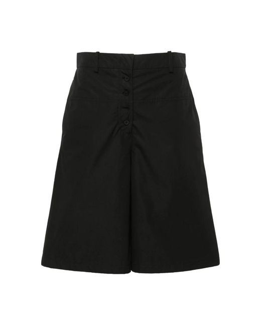 Shorts negros de popelina de algodón Jil Sander de color Black