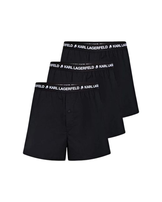 Karl Lagerfeld Ondergoed ,Zwart ,Katoen Boxer Briefs 3-Pack in het Black voor heren