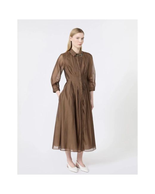 Max Mara Brown Shirt Dresses