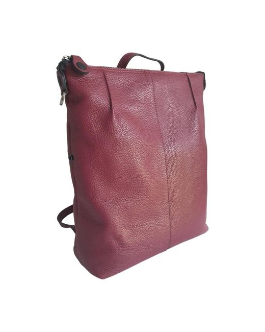 Gabs Tassen ,Bruin ,Leer Rode Leren Rugzak Shopper Stijl in het Purple