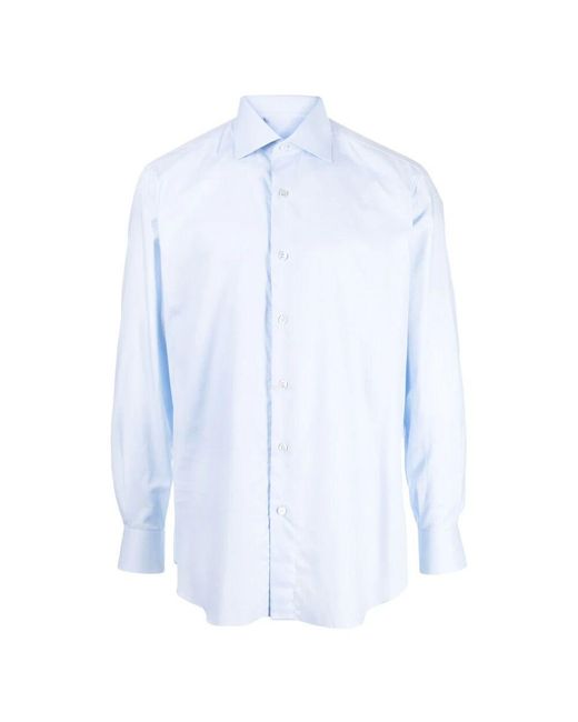 Brioni Baumwollhemd made in italy in Blue für Herren
