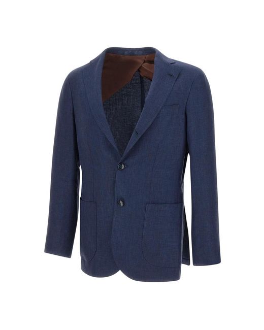 Barba Napoli Jassen ,Blauw ,Wol Jimmy Blazer in het Blue voor heren