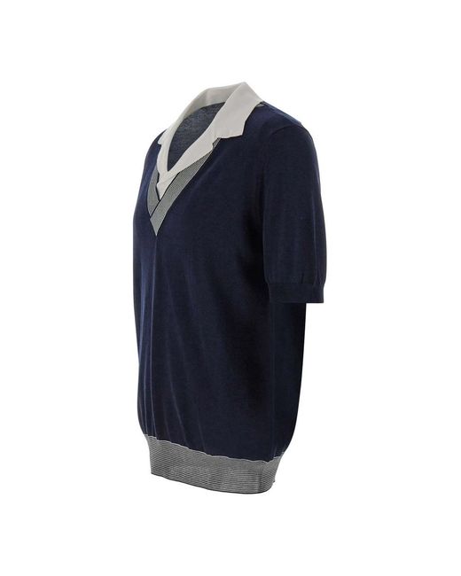 Gran Sasso Blue V-Neck Knitwear for men