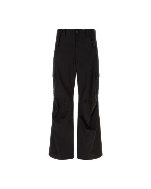 Dolce & Gabbana Black Straight Trousers for men