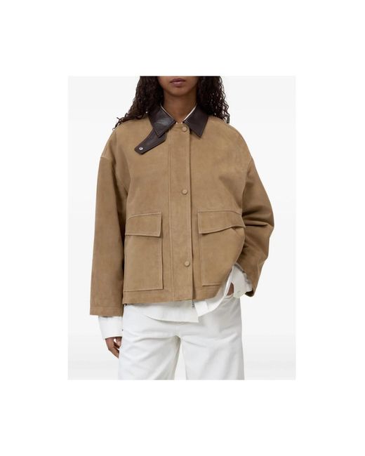 Closed Leather Jassen in het Natural