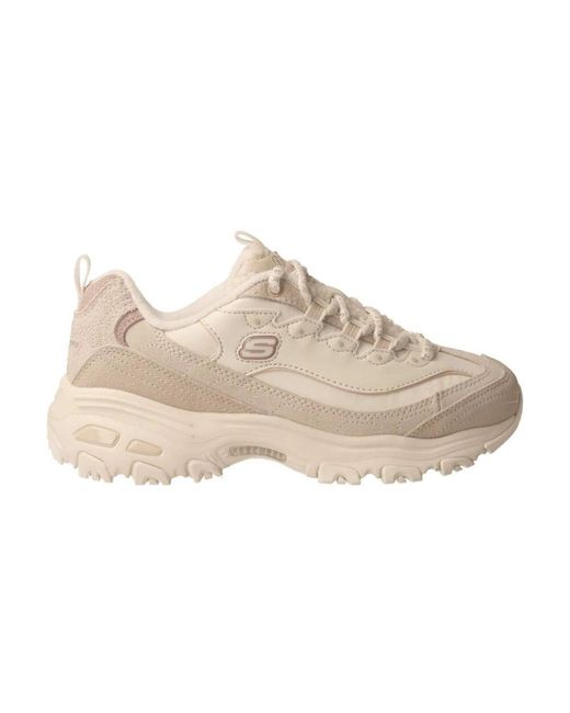 Skechers Natural Weiße und sandfarbene moderne sneaker