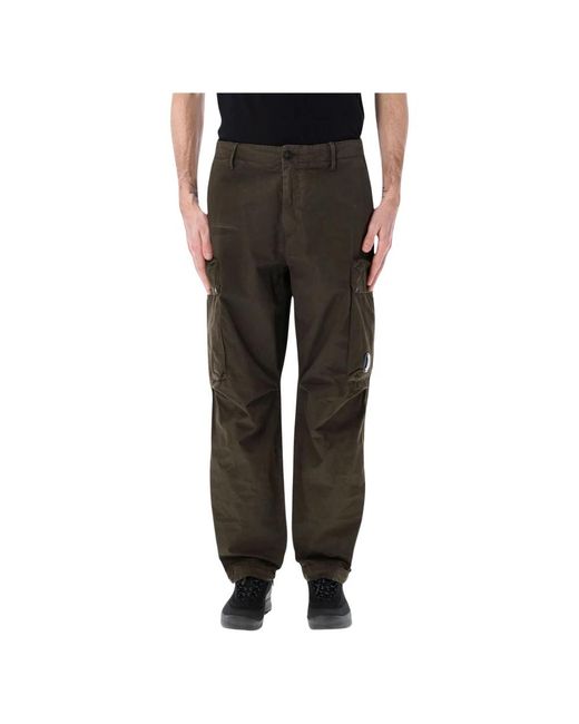C P Company Black Straight Trousers for men